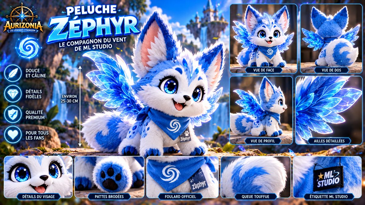 Concept officiel de la peluche Zéphyr